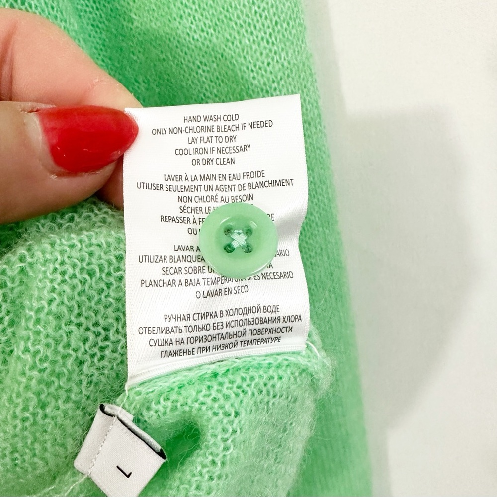 NWT RE/DONE 60S Wool Alpaca Knit Button Down Cardigan Sweater in Spearmint - Picture 13 of 13